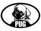 3x5 inch PUG Sticker  car window decal dog