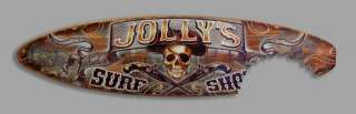 Jollys Surf Shop Surfboard sign with sharkbite #8543  