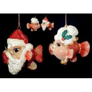 Mr. & Mrs. Santa Claus Christmas Ornaments:  Home & Kitchen