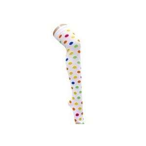   Colorful Polka Dots White Thigh High Socks Size 9 11 
