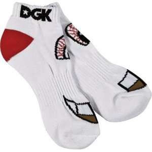  DGK Eyes Low Socks White   Single Pair: Sports & Outdoors