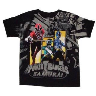 Power Rangers Samurai Character Boys T shirt (M (5/6), Black)