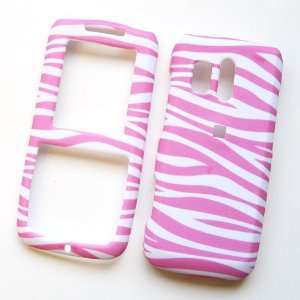   Rubber Feel Leather Paint Cover White & Pink Zebra 