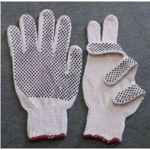   Gloves Large w/ PVC Dot Extra Grip White Machine Knit: Everything Else
