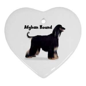 Afghan Hound Black Ornament (Heart)