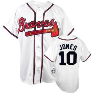  Chipper Jones White Majestic MLB Home Replica Atlanta 
