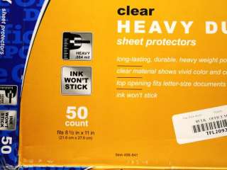   packs office depot clear standard weight sheet protectors 2pack clear