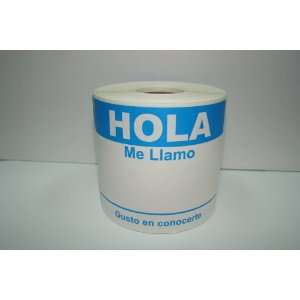 500 Lite Blue Spanish Hello My Name Is Name Tag Labels 