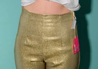 Vtg 50s Par Form GOLD LUREX Pin up BAD GIRL Rockabilly Cigarette Pants 