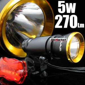 5w LED CREE Flashlight Torch Bike Bicycle +Rear Light G  