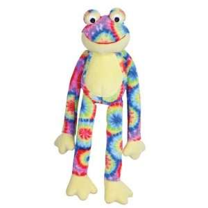  Frog Tie Dye Rainbow Multi Colored Big Soft Plush Dog Toy Small 16