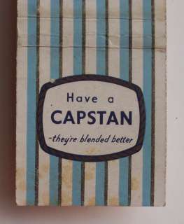1940s? Matchbook Willss Capstan Cigarettes Cigars Pipe  