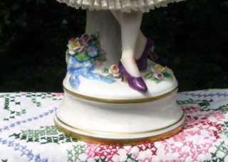 Large Sitzendorf Dresden porcelain Lace Ballerina figurine 13 Tall 