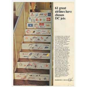   Douglas DC Jet Steps 61 Airline Logos Print Ad