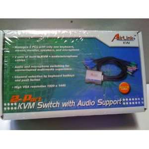  AirLink 2 Port KVM Switch with Audio Support AKVM2A 