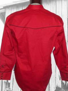 6780 R Rockmount Rockabilly Cowboy Western Snap Shirt 2XL Red Solid 