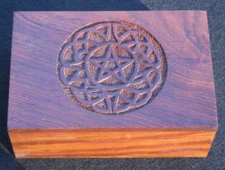 PENTACLE & Celtic Knot Wooden Box Goddess wicca tarot  