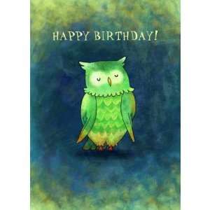 Green Owl Greeting Card(customizable)
