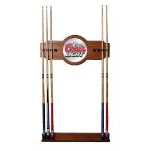  Coors Mirror Wall Cue Rack in Light Wood