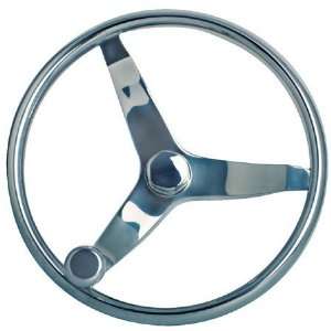 Vision Cast 316 Stainless Steel Steering Wheel With Knob   15 1/2 dia 