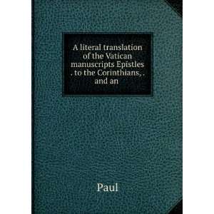   manuscripts Epistles . to the Corinthians, . and an . Paul Books