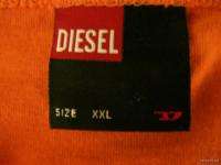 DIESEL Mens T SHIRT 2XL Orange XXL Short Sleeve T Shirt  