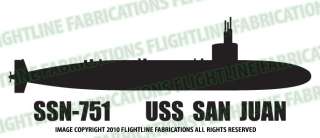 SSN 751 USS San Juan Attack Submarine Vinyl Sticker  
