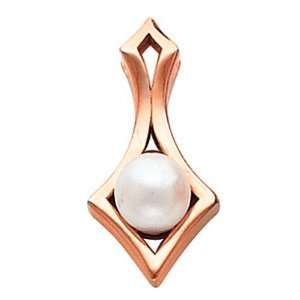  14K Rose Gold Akoya Pearl Pendant: Jewelry