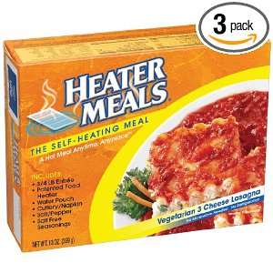Heater Meals Vegetarian 3 Cheese Lasagna, 13 Ounce Boxes (Pack of 3 