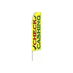  Check Cashing Feather Flag (11.5 x 3 Feet) Patio, Lawn 