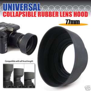 77mm Universal Collapsible Rubber Tele / Wide Lens Hood  