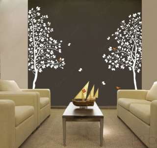 White Twin Tree(83inch tall)   Vinyl Wall art decals graphic for home 