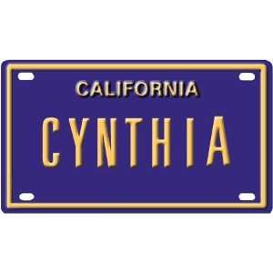  Cynthia Mini Personalized California License Plate 