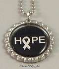 lung cancer white ribbon necklaces  