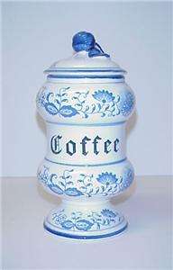 ARNART JAPAN BLUE ONION COFFEE CANISTER BLUE & WHITE  