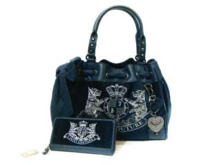 NWT JUICY COUTURE Regal Scottie Embroidery Velour Daydreamer Tote Bag 