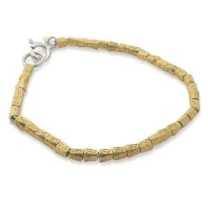 Flores Ladies Bracelet in White/Yellow 925 Silver, form Gold Nugget 