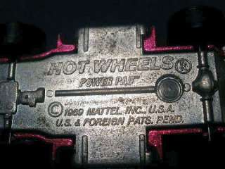 Hot Wheels POWER PAD with PIN, Magenta, Redline 1969, Very Nice 
