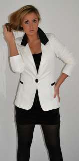 NEW WOMENS TWO COLOR JACKET BLAZER BOYFRIEND SIZE 6 14 COLLECTION 2012 