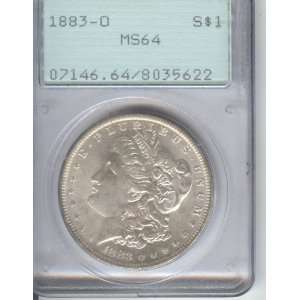    1883 O MORGAN SILVER DOLLAR CERTIFIED BY PCGS MS64 