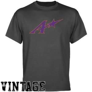 NCAA Evansville Purple Aces Charcoal Distressed Logo Vintage T shirt