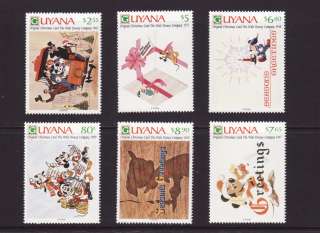 DISNEY CHARACTERS STAMPS GUYANA 6 DIFFERENT VALUES  