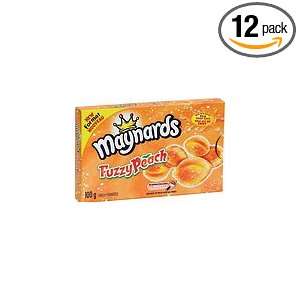 12 boxes of Maynards Fuzzy Peach Candy Made with Real Fruit Juice 100g 