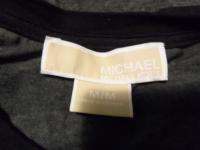MICHAEL KORS M Black Signature Bling T Shirt Stretchy Top  