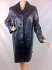 Siena Studio Leather black Womens Jacket Coat Mid Length Size L/G