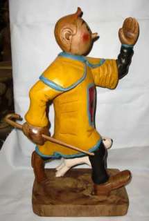 25 LARGE RUSTIC WOODEN HERGES TINTIN CARICATURES  