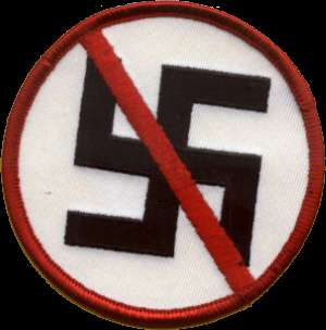 ANTI RACISM no swastika EMBROIDERED PATCH  nazi punks **FREE SHIPPING 