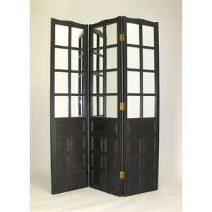    Wayborn 2337B Black Wood   Carved Room Divider With Mirrors: Baby