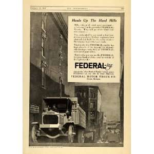 1917 Ad WWI Federal Motor Trucks Wayne St. Hill Mich.   Original Print 