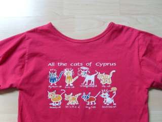 Girls THE CATS OF CYPRUS Short Sleeve Tassel Shirt T shirt Top 10 12 L 